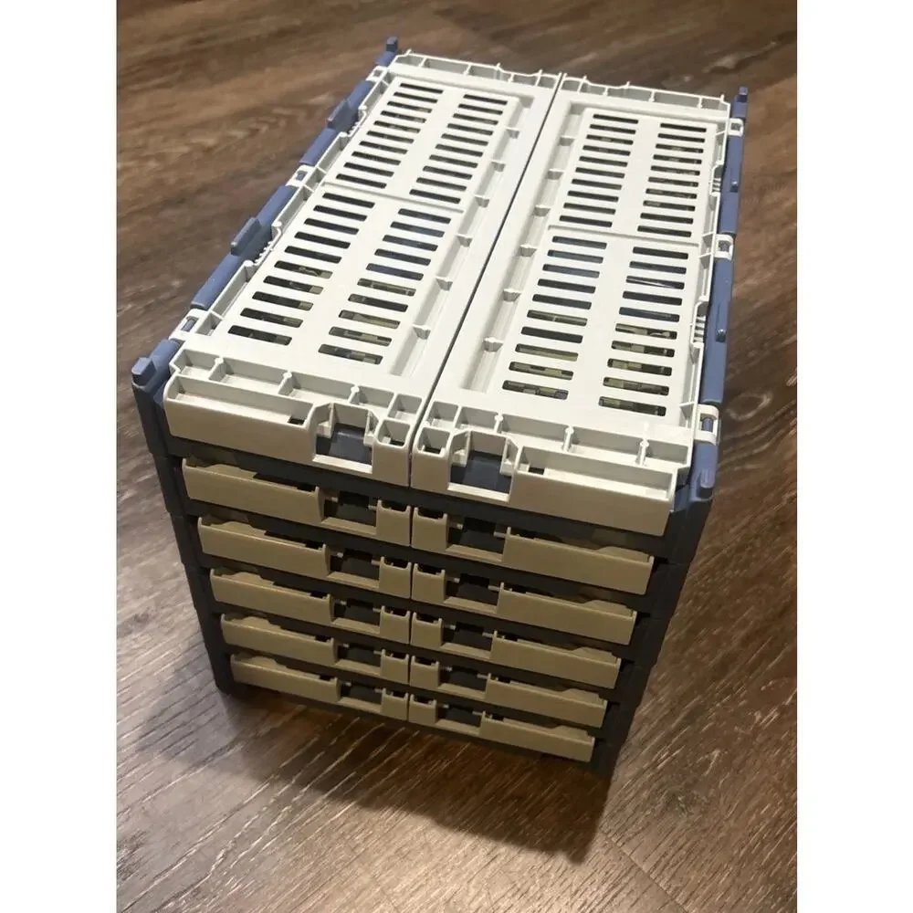 HAY Colour Crate Mix Small Dusty Blue Case Of 6 NEW Storage Crates